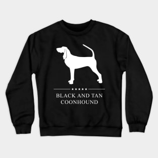 Black and Tan Coonhound Dog White Silhouette Crewneck Sweatshirt